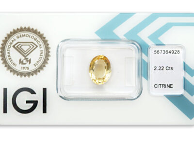 citrín 2.22ct yellow s IGI certifikátem