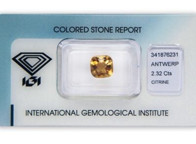 citrín 2.32ct yellowish orange s IGI certifikátem