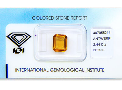 citrín 2.44ct yellowish orange s IGI certifikátem