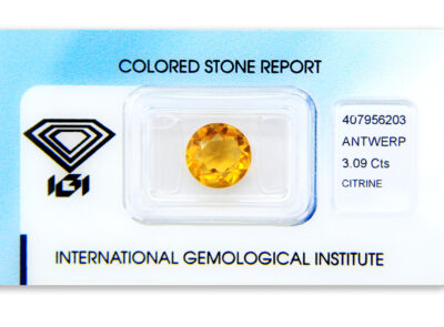 citrín 3.09ct yellowish orange s IGI certifikátem