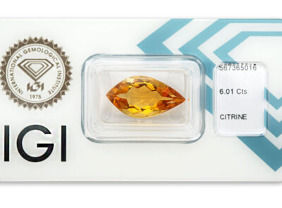 citrín 6.01ct yellowish orange s IGI certifikátem