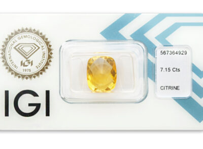 citrín 7.15ct orange - yellow s IGI certifikátem