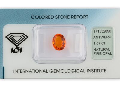 ohnivý opál 1.07ct orange s IGI certifikátem