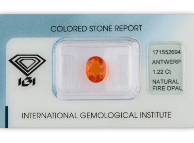 ohnivý opál 1.22ct orange s IGI certifikátem