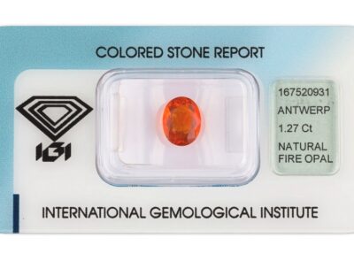 ohnivý opál 1.27ct orange s IGI certifikátem
