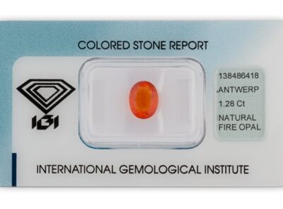 ohnivý opál 1.28ct orange s IGI certifikátem