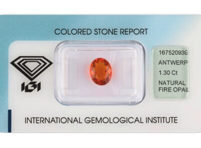 ohnivý opál 1.30ct orange s IGI certifikátem