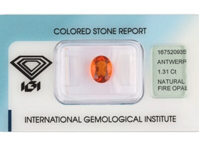 ohnivý opál 1.31ct orange s IGI certifikátem