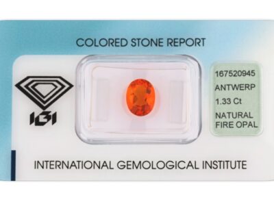 ohnivý opál 1.33ct orange s IGI certifikátem