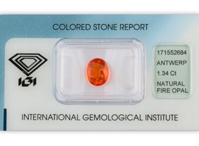 ohnivý opál 1.34ct orange s IGI certifikátem