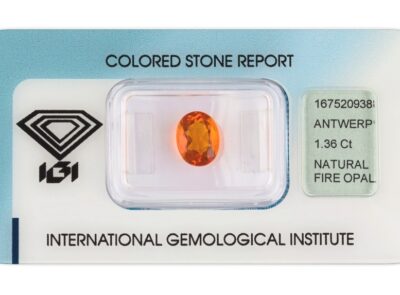 ohnivý opál 1.36ct orange s IGI certifikátem
