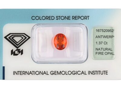 ohnivý opál 1.37ct orange s IGI certifikátem