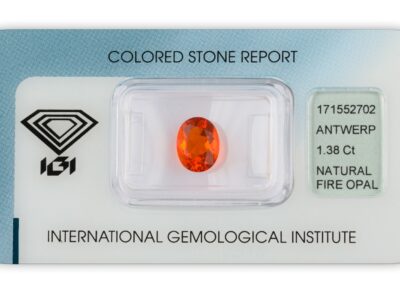 ohnivý opál 1.38ct orange s IGI certifikátem