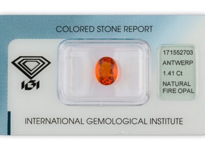 ohnivý opál 1.41ct orange s IGI certifikátem