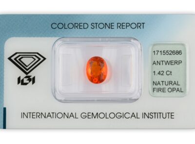 ohnivý opál 1.42ct orange s IGI certifikátem