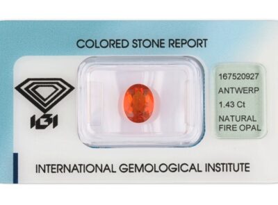 ohnivý opál 1.43ct orange s IGI certifikátem