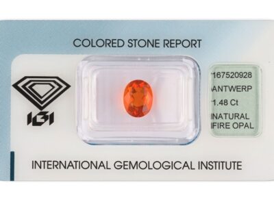 ohnivý opál 1.48ct orange s IGI certifikátem