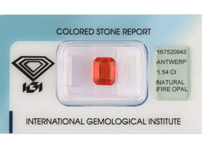 ohnivý opál 1.54ct orange s IGI certifikátem