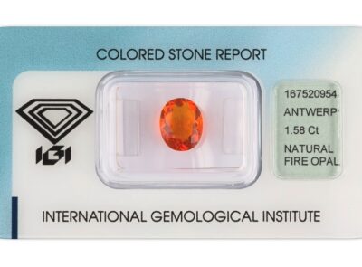 ohnivý opál 1.58ct orange s IGI certifikátem