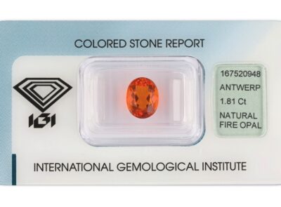 ohnivý opál 1.81ct orange s IGI certifikátem