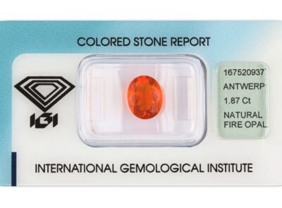 ohnivý opál 1.87ct orange s IGI certifikátem