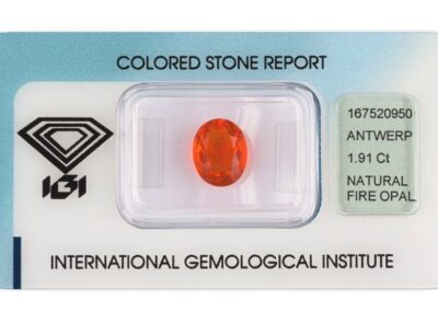 ohnivý opál 1.91ct orange s IGI certifikátem