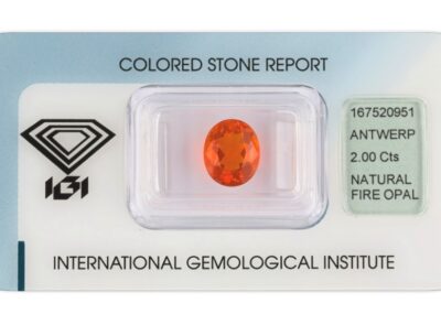 ohnivý opál 2.00ct orange s IGI certifikátem