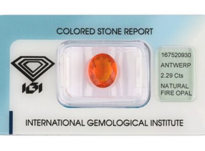 ohnivý opál 2.29ct orange s IGI certifikátem