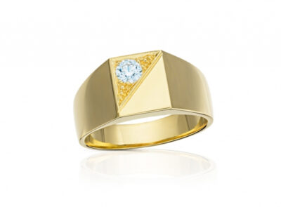 pánský zlatý prsten s diamantem 0.32ct I/VVS2 s GIA certifikátem