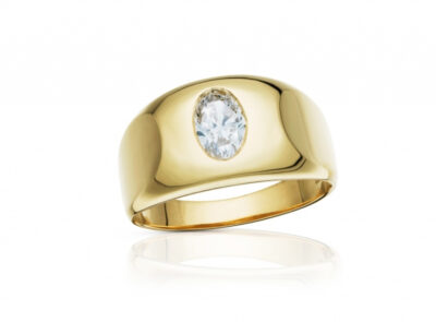 pánský zlatý prsten s diamantem 1.00ct L/SI1 s HRD certifikátem