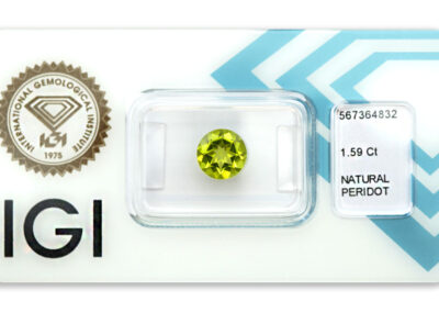 peridot 1.59ct green - yellow s IGI certifikátem
