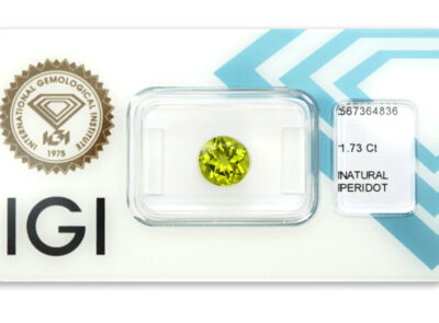 peridot 1.73ct yellow - green s IGI certifikátem