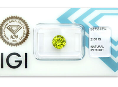 peridot 2.00ct yellow - green s IGI certifikátem