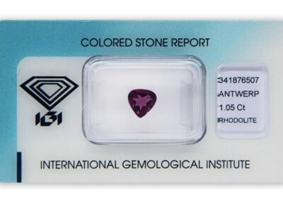 rhodolit 1.05ct purplish pink s IGI certifikátem