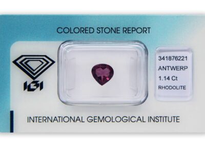 rhodolit 1.14ct purple-pink s IGI certifikátem