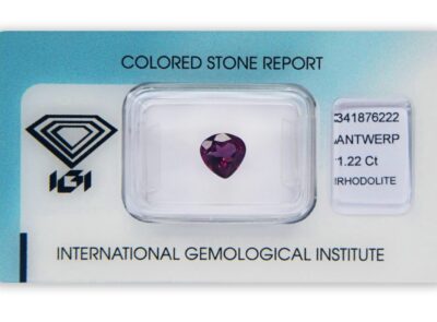 rhodolit 1.22ct purple-pink s IGI certifikátem