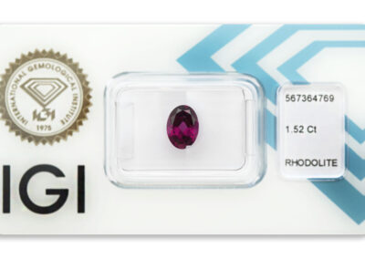 rhodolit 1.52ct deep pink - purple s IGI certifikátem