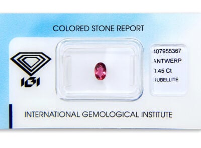 rubelit 0.45ct pink s IGI certifikátem