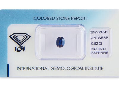 safír 0.82ct deep blue (tepelně neupraven) s IGI certifikátem