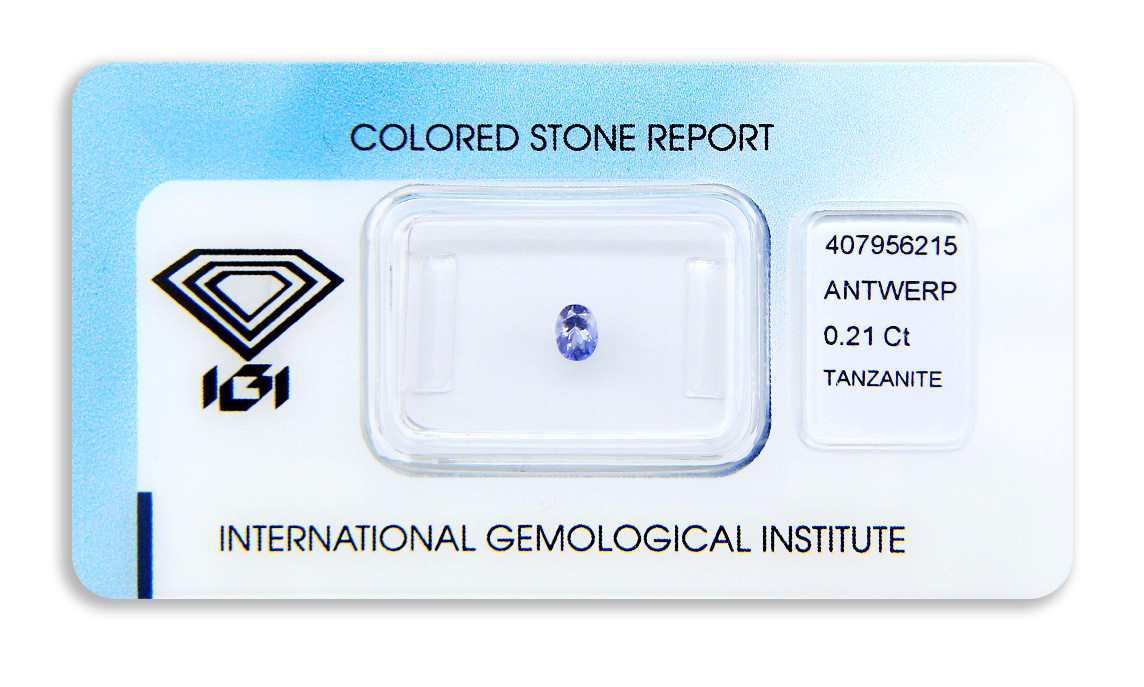 tanzanit 0.21ct blue-violet s IGI certifikátem