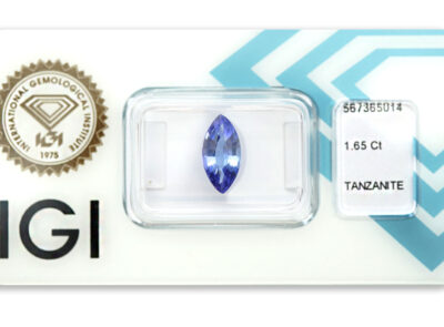 tanzanit 1.65ct bluish violet s IGI certifikátem