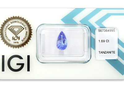 tanzanit 1.69ct bluish violet s IGI certifikátem
