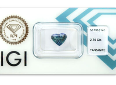 tanzanit 2.70ct violetish green - blue s IGI certifikátem