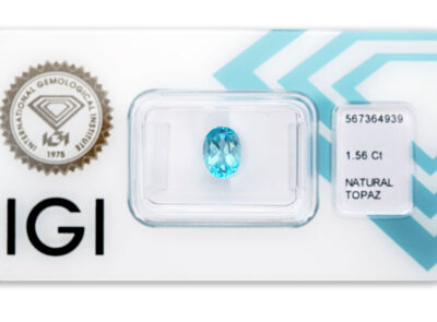 topaz 1.56ct blue s IGI certifikátem