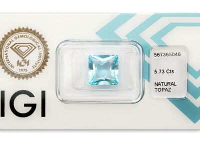 topaz 5.73ct blue s IGI certifikátem