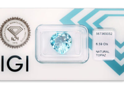 topaz 6.59ct blue s IGI certifikátem