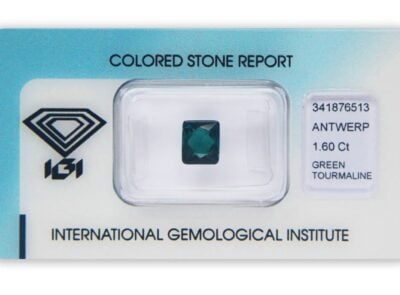 zelený turmalín 1.60ct bluish green s IGI certifikátem