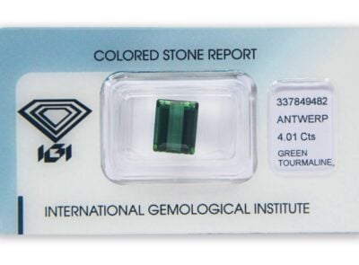 zelený turmalín 4.01ct deep green s IGI certifikátem