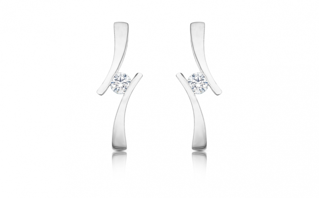 zlaté náušnice 0.374ct E/VVS2-VS2 s IGI certifikáty