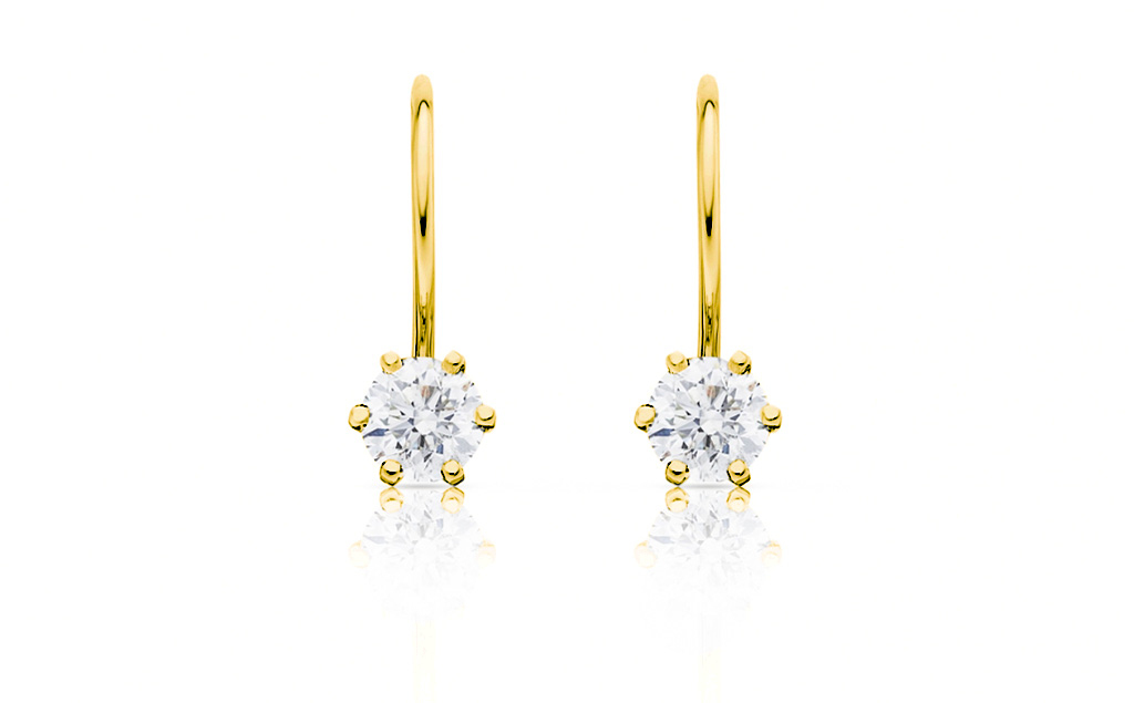 zlaté náušnice 0.60ct I/VVS2 s GIA certifikáty